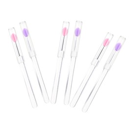 6piezas Pinceles De Silicona Para Labios y Ojos Tapa Aplicadores De Maquillaje Para Labial y Sombra De Ojos Herramientas De Uso Profesional y Personal Fáciles De Transportar