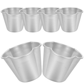 SHERCHPRY 6Pcs Pudding Molds Aluminum Baking Cups Cupcake Mould Muffin Tin Nonstick Pudding Pan Egg Tart Molds Baking Tool for Kitchen Mini Pie Tins