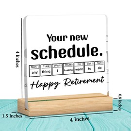 Funny Retirement Gifts for Woman Men Retire Gift Ideas Best 2025 Retired Gifts for Friends Coworker Teacher Cool Retirement Birthday Gifts for Woman Happy Retirement Sign Acrylic 4×4 Inch