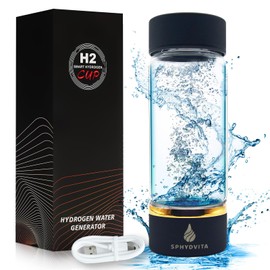 Hydrogen Water Bottle Generator - Up to 4500+ PPB Concentration - SPE/PEM Technology - Certified H2 Generator - Portable Athletic Performance & Hydration System - 6-Hour Hydrogen Retention