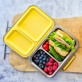 EcoCocoon Bento Lunch Boxes - 2 Compartment, Limoncello