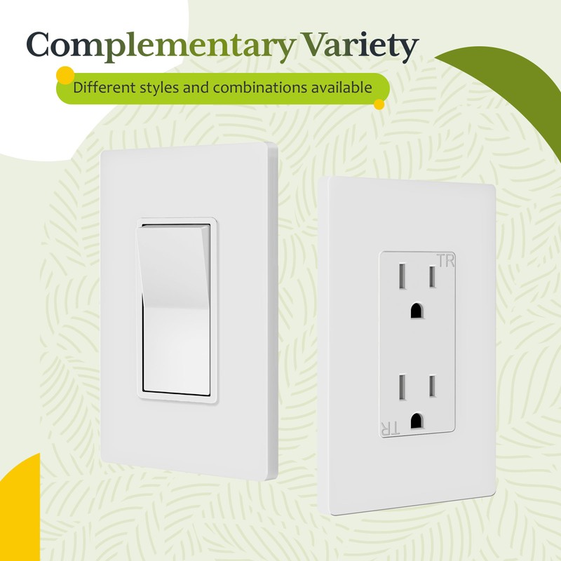 TG Screwless Decorator Wall Plate Child Safe Outlet Cover, Size