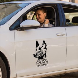 Car Sticker Belgian Malinois Car Sticker Black 22 cm (8.7 Inch) 3D Ripped Sticker Waterproof Belgian Shepherd Pet Dog Sticker Reflective Sticker