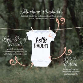 Bump and Beyond Designs Baby-Boys Hello Daddy Surprise Pregnancy Announcement Leotard to Husband White, 0-3 Months