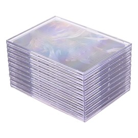 Nvanvmm Cards Sleeves Top Loaders 10 Hard Plastic Card Protector Clear Card Brick + 2 Display Stand