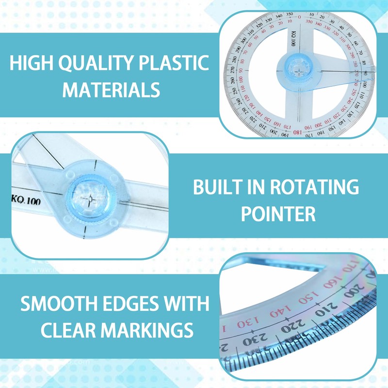 360 Degree Protractor Angle Measure 4Pcs Protractors Circle Protractor 10cm