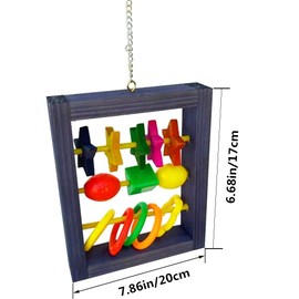 Litewoo Pet Bird Parrot Intellective Toy Multicolor Intelligence Training Development Abacus Chew Toy for Macaw African Greys Budgies Parakeet Cockatiels Cage Hanging Chewing Toy (Random Color)