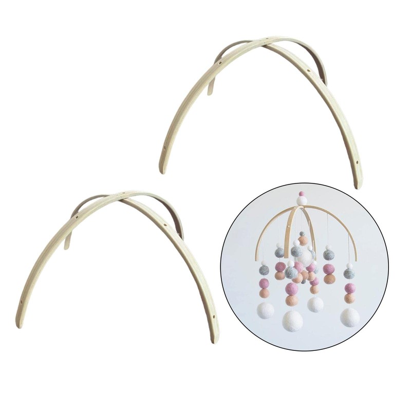 perfk 2 Pieces DIY Wooden Mobile Hanging Frame, Mobile Craft