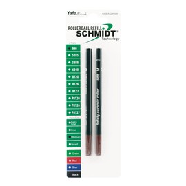 Schmidt 888 Ceramic Rollerball Plastic Tube Refill Medium Point 0.7mm, Black, 2 Pack Blister (SC58111)
