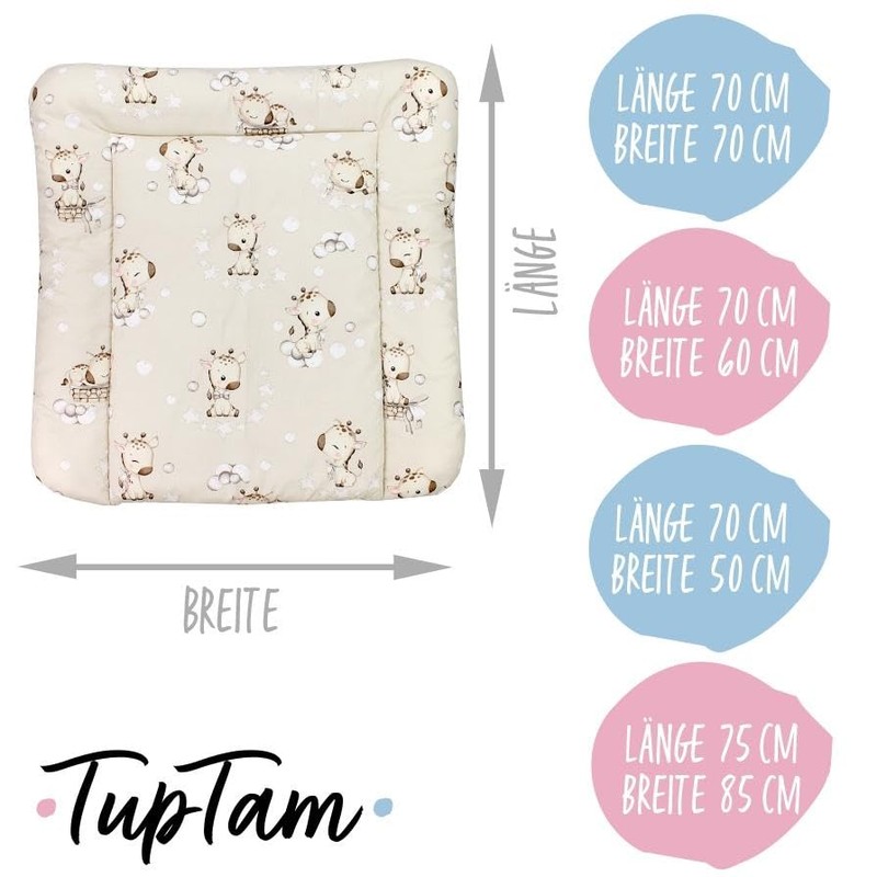 TupTam Baby Changing Mat with Cotton Cover Patterned Giraffe/Beige Size: