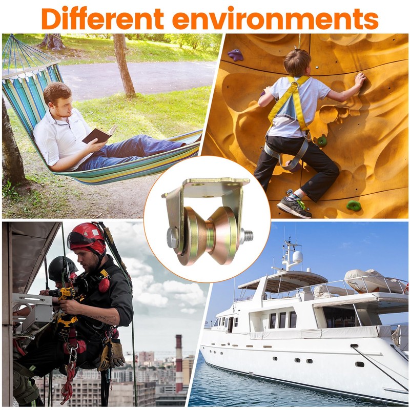 4 Stück Umlenkrolle Stahlseil, Umlenkrollen für Seile V-Nut Seilrollen, Umlenkrollen