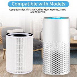 True HEPA KILO Filter 360°3 Stage Replacement Filters Compatible for Afloia KILO/KILO Pro/MIRO/MIRO Pro air purifier, H13 True HEPA filter, 2 PACK