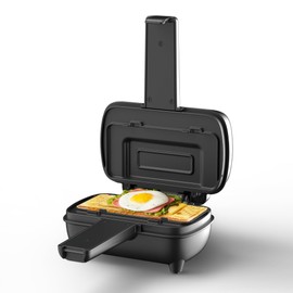 KEINVE Electric Double-Sided Non-Stick Sandwich Maker, Mini Square Grill Pan for Toasted Sandwiches, Grilled Cheese, Pancakes, Omelets - Essential Kitchen Gadget for Home Cooking