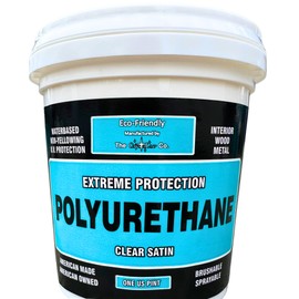 CrystaLac Extreme Protection Water Based Polyurethane (Satin, 16oz Pint): Self Leveling, Non Yellowing, Brush or Spray, UV Protection, Low Odor, Water Clean Up, Durable & Scratch Resistant.
