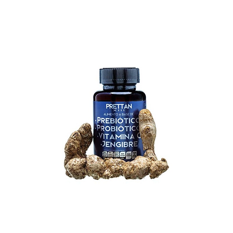 Prettán XIII Probióticos yPrebióticos Adultos con Vitamina C, Jengibre, 500mg
