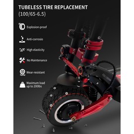 RidTianTek 100/65-6.5 Off-Road Tubeless Tire for VSETT 11+/Zero 11X/Dualtron for 11 Inch Electric Scooter Accessories, Self Repairing Tires, Non-Slip Replacement Wheels for Scooter (2 pcs)