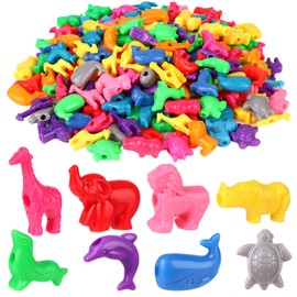 800 Pcs Animal Shaped Beads Animal Plastic Beads Colorful Marine and Jungle Animal Beads Zoo Animal Design Plastic Craft Beads for DIY Jewelry Craft Making Necklace Bracelet Supplies