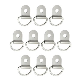 Milageto 10Pcs D Rings for Trailers Car Fastener Clip Truck Cargo Outdoor Fixing Clips Tie Down Anchor for Trucks Cars Rvs Yachts, Silver