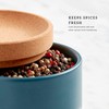 Ceramic and Cork 3 Piece Stackable Salt and Pepper Cellar