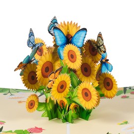 Birthday Card, 3D Sunflower Pop-Up Card for Valentine's Day, Wedding, Anniversary, Engagement, Valentine's Day Card with Envelope