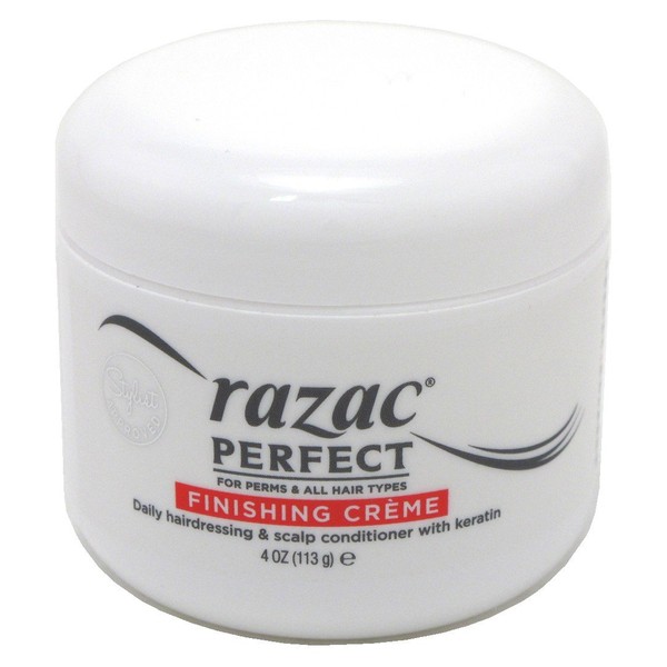 Razac Perfect for Perms & All Hair Types Finishing Creme, Daily Hairdressing & Scalp Conditioner With Keratin, 4 oz (Pack of 2)