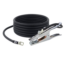 SÜA - 500 Amp Welding Ground Clamp Lead Assembly - Terminal Lug Connector - 2/0 AWG 100% Copper Cable (15 FEET)