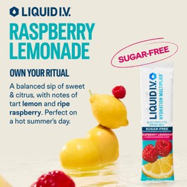 Liquid I.V.® Hydration Multiplier Sugar-Free - Raspberry Lemonade | Electrolyte Powder Drink Mix | 1 Pack (14 Servings)