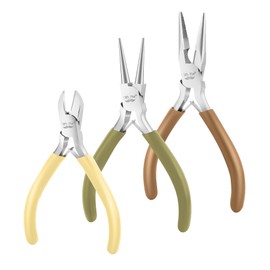 Mr. Pen- Jewelry Pliers, 3 Pack, Vintage Colors, Jewelry Making kit, Pliers for Jewelry Making, Mini Pliers, Wire Cutters for Jewelry Making, Chain Nose Pliers, Craft Pliers, Earring Pliers