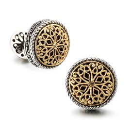 Cufflinks for Men, Cufflinks for Men, Cufflinks for Wedding, Business, Father's Day, Gift for Men, 18K Gold Plated with Luxury Wooden Gift Box, Brass, No Gemstone