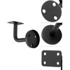 QWORK® Pack of 5 Stainless Steel Handrail Brackets Black 60