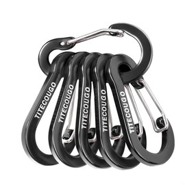 Titecougo Small Carabiner, Stylish, Ultra Lightweight, Aluminum Alloy, Locking Carabiner, Keychain, Aluminum, D-Ring, Outdoor, Camping, Mini Key Ring, Fishing, Snap, Clip, Backpacking