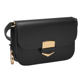 Fossil Damentasche Lennox, glattes Rindsleder Small Flap Crossbody, schwarz, L: 17,8 cm, B: 4,4 cm, H: 12,7 cm, ZB1926001