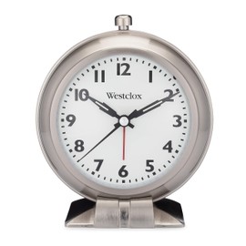 Westclox Big Ben Classic Alarm Clock – Silver Finish, 4.75W x 5.5H Analog Display, Battery-Powered, Glass Lens, Easy-Read Numbers, Traditional Beep Style Alarm, Vintage Look