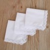 GUMEI 25 x 25 cm Women's Plain White Square Handkerchiefs