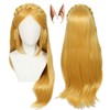 Linfairy Womens Long Blonde Wig Halloween Cosplay Wigs with 2