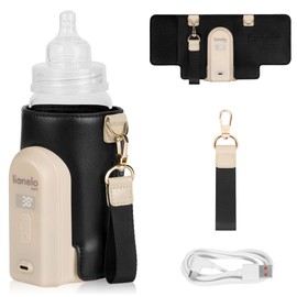 LIONELO Thermup Go Evo Portable Baby Bottle Warmer, Keeps Liquids Warm, 5 Operating Temperatures from 38 to 50°C, USB-C Charging, Up to 9 Hours Operation, LCD Display