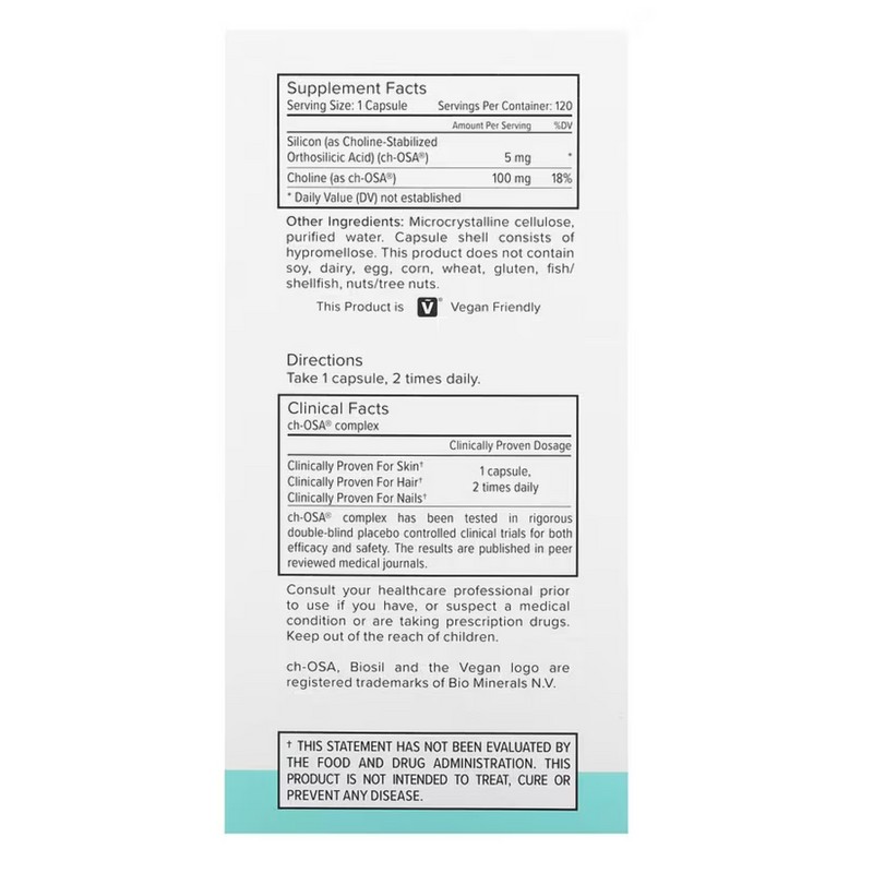 BioSil Collagen Generator, Hair, Skin, Nails Growth and Strength 120