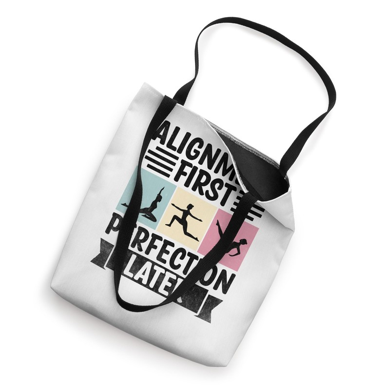 Alignment First Perfection Later Workout Exercise Pilates Tote Bag