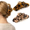 2 Pack Large Claw Clips for Thick Hair, Tortoise Shell