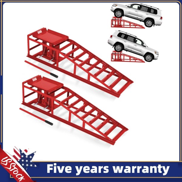 GRVEE Hydraulic Car Ramps 11000Lbs Low Profile Portable Car Lift