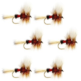 The Fly Fishing Place Royal Wulff Classic Trout Dry Fly Fishing Flies - Set of 6 Flies Size 16