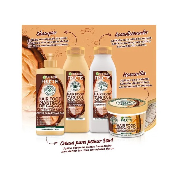 Kit Garnier Fructis Hair Food Cacao Rutina Completa, 1250 Gr
