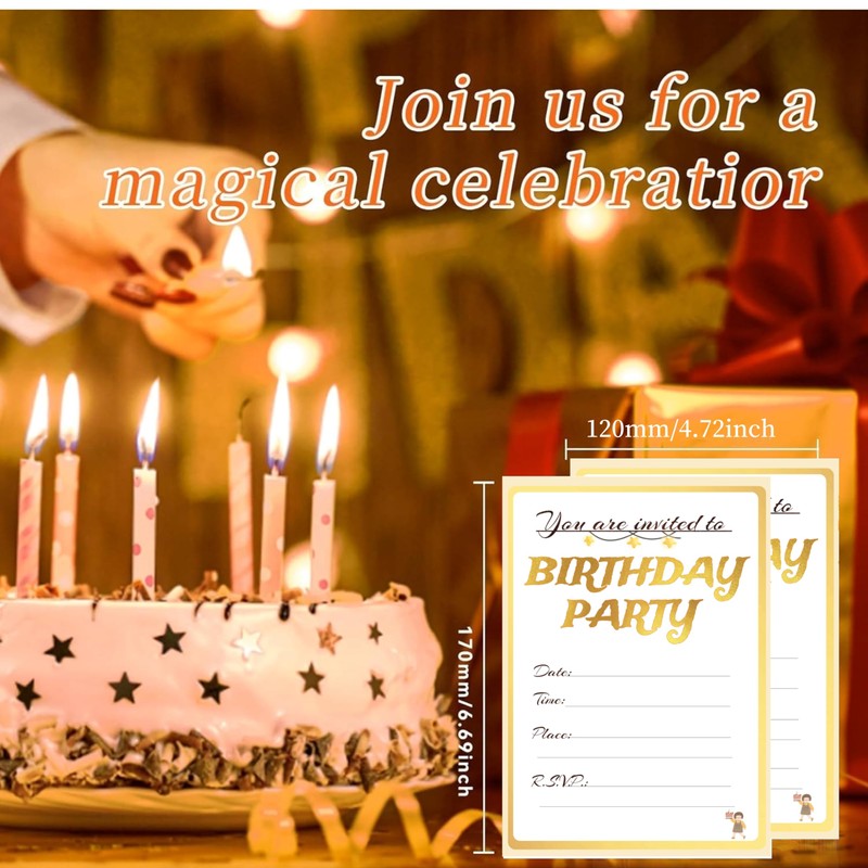 32 Birthday Invitation Cards,Uniquely Designed Birthday Cards for Children,Men, Women