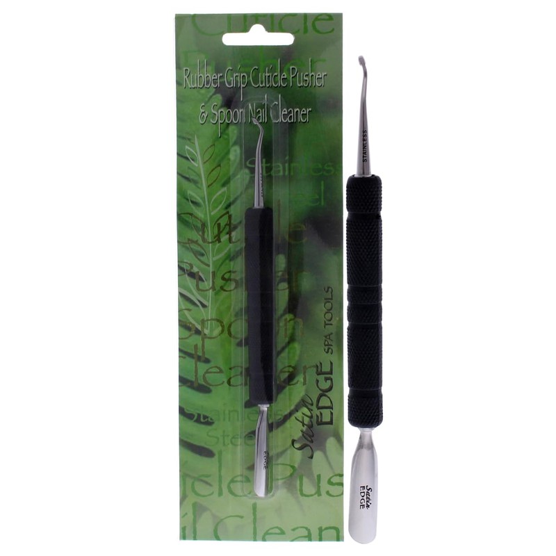 FantaSea Rubber Grip Cuticle Pusher and Spoon Nail Cleaner, 8