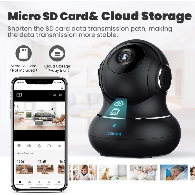 Little elf Camera, 5GHz/5MP Pet Camera with 360° Motion Tracking,