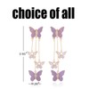 Butterfly Tassel Purple Earrings for Women Animal Drop Dangle Charm
