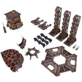 TinkerTurf Sci-Fi Terrain: SatComm Installation, Abandoned Theme, Sturdy, Affordable, Great-Looking Full-Color Terrain, Quick and Easy to Assemble, Virtually Limitless Setups