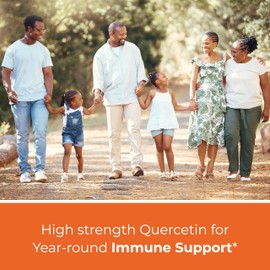 Quercetin 500mg Vegetarian Capsules 120 Count | 1000mg Per Serving of 2 Capsules | Immune Support Supplements For Respiratory, Cellular Health & Seasonal Allergies | Quercitin for Men & Women Immunity