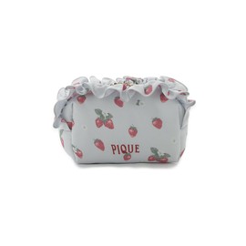 Gelato Pique PWGB251680 Strawberry Pattern Ruffle Pouch, blue, (BLU)