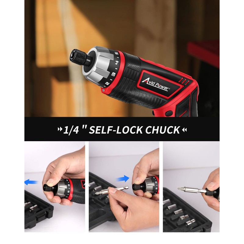 AVID POWER Electric Screwdriver Set Rechargeable 4V Cordless Screwdriver Kit